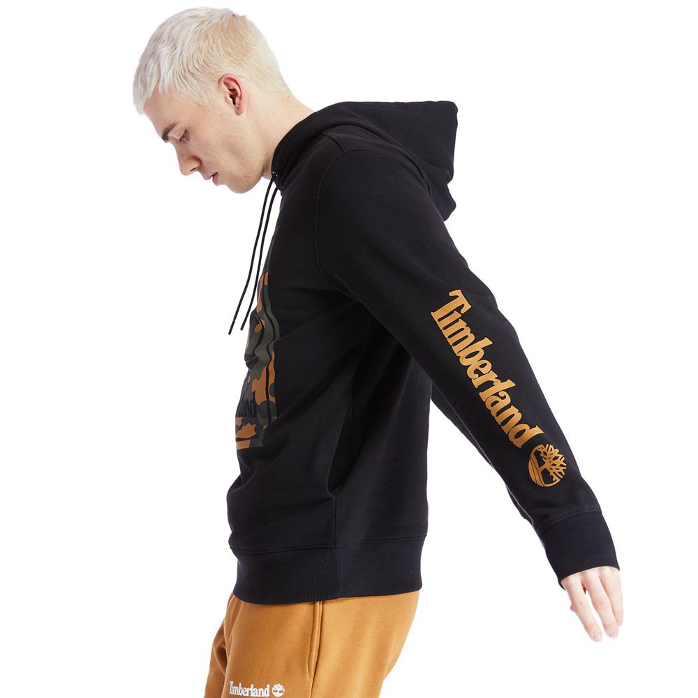 Moletom Masculino - Timberland Camo Tree-Logo Hoodie - DYVGJ3172 - Pretas